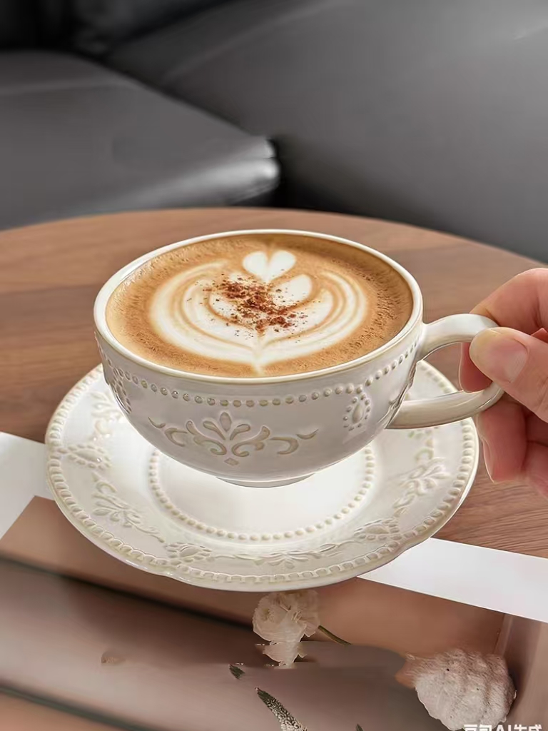 French Retro Relief Flower Cup - Korean Tea Set recension och pris